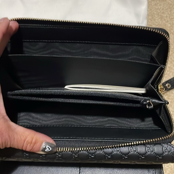 NEW!! Gucci Microguccissima Black Zip Around with front snap wallet - Picture 8 of 9